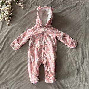 carter’s pink aztec pattern snow suit 6 months